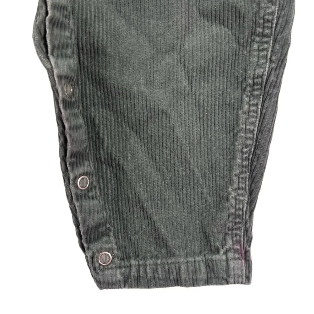 Vintage Baby GAP Corduroy Overalls 18-24M Green Explorers Dog Embroidered Snap